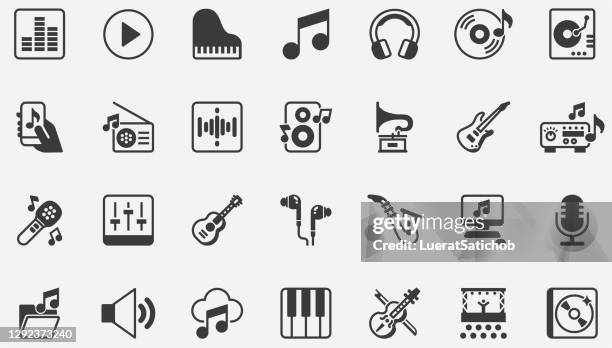 music concept icons - lyric stock illustrations