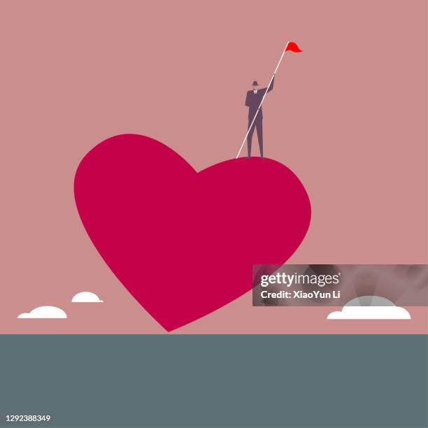 a businessman has occupied love. - red flags stock illustrations