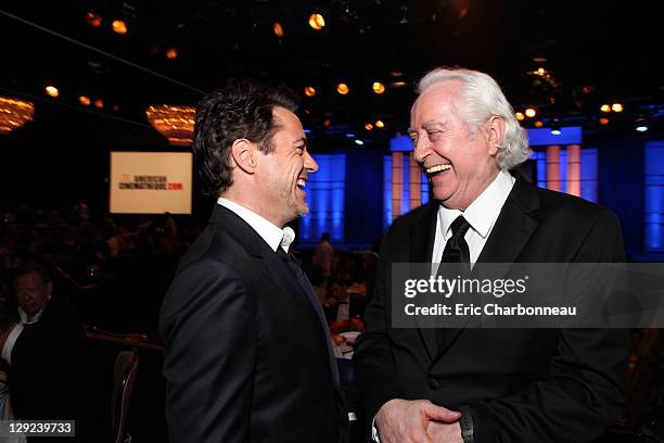 Robert Downey Jr. And Robert Downey Jr. At American Cinematheque's 2011 Award Show Honoring Robert Downey Jr. At The Beverly Hilton Hotel on October...