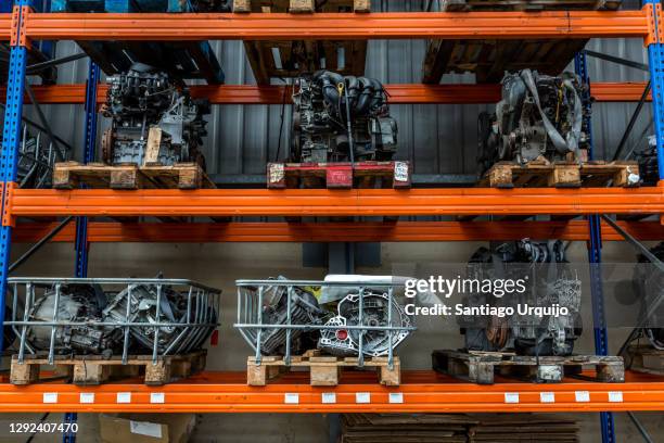 dismantled car engines for recycling - auto dismantling stock pictures, royalty-free photos & images