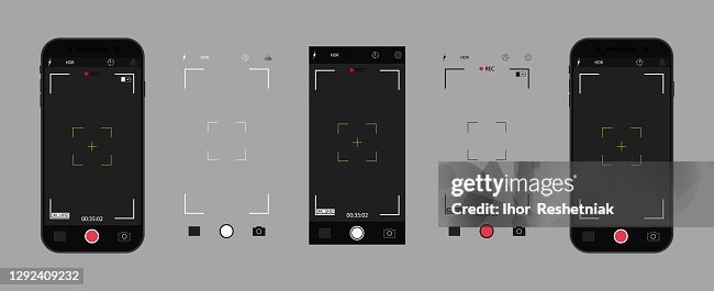 Camera In Phone Photo Camera On Screen Of Mobile With Interface Ui For ...