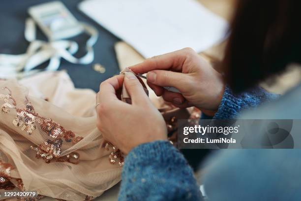 her designs will exceed your expectations - sewing stock pictures, royalty-free photos & images