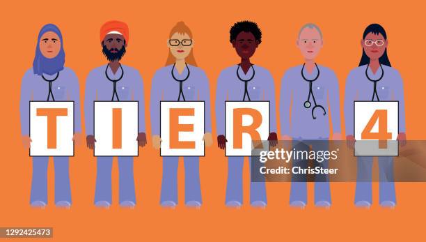 covid-19 uk - nhs stock illustrations