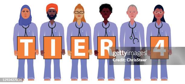covid-19 uk - nhs stock illustrations