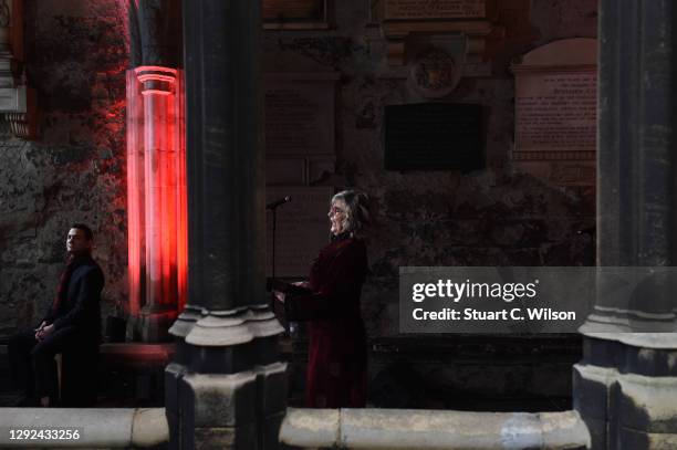 Lesley Garrett performs at Westminster Abbey on December 21, 2020 in London, England. Out to Perform has organised the carol concert which will be...