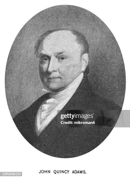 portrait of john quincy adams, sixth president of the united states, from 1825 to 1829. - john quincy adams stock pictures, royalty-free photos & images