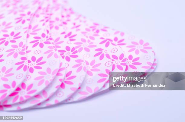 sanitary pads over white background - tampon stock pictures, royalty-free photos & images