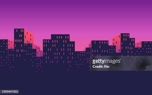 stadtbild urban building skyline - wolkenkratzer stock-grafiken, -clipart, -cartoons und -symbole