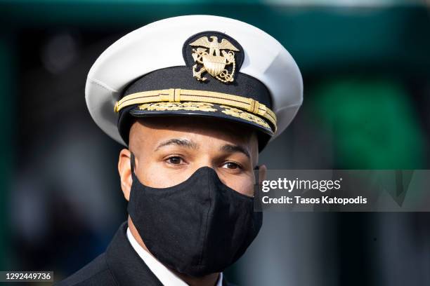 Surgeon General Jerome Adams speaks to the media outside the White House on December 21, 2020 in Washington, DC. Adams talked about why President...