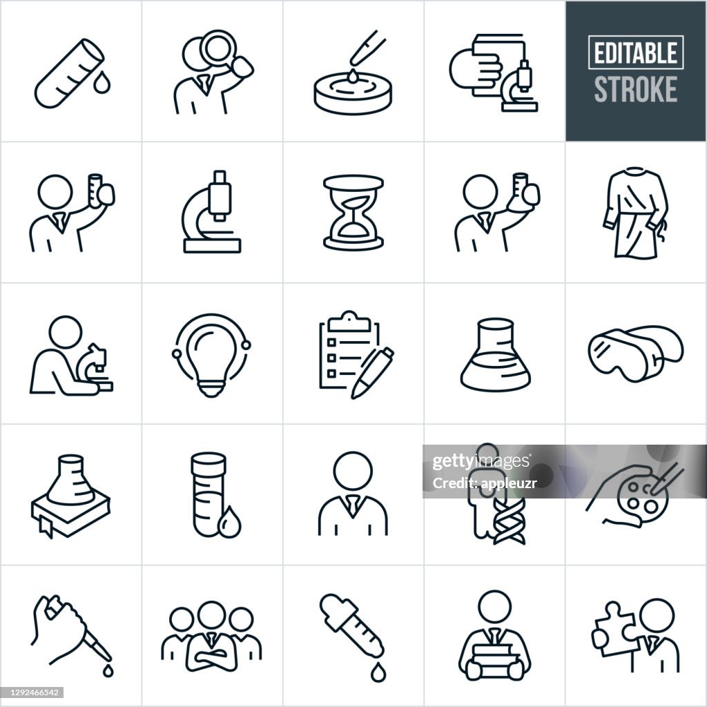 Labor thin Line Icons - Editable Stroke