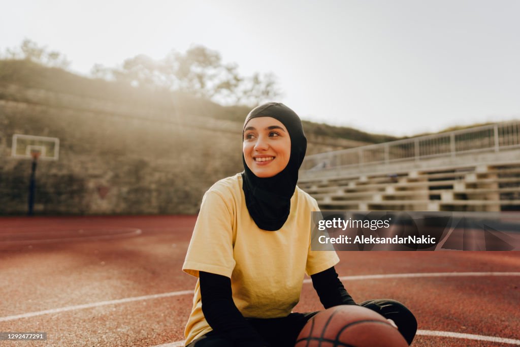 Sporty woman with a hijab