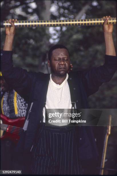 July 8: Papa Wemba performing at the Central Park Summerstage Concert Series on July 8th, 1995in New York City.