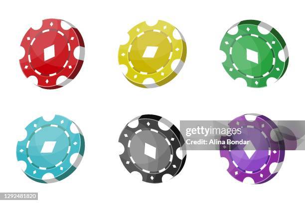 casino chips for poker or roulette - token stock illustrations