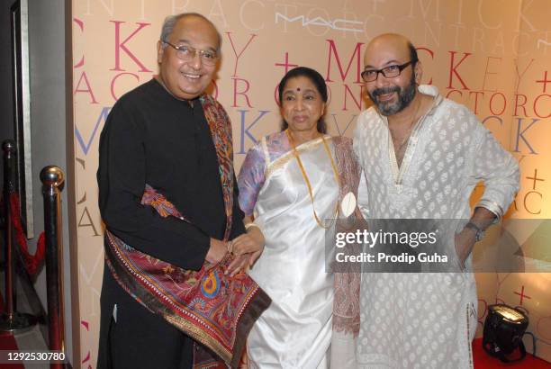 Gautam Rajadhyaksha and Asha Bhosle attend the launch of the M.A.C and Mickey Contractor's collection on January 22, 2011 in Mumbai,India