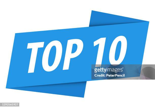 ilustraciones, imágenes clip art, dibujos animados e iconos de stock de top 10 - banner, burbuja de voz, etiqueta, plantilla de cinta. ilustración de vectores de stock - top 10
