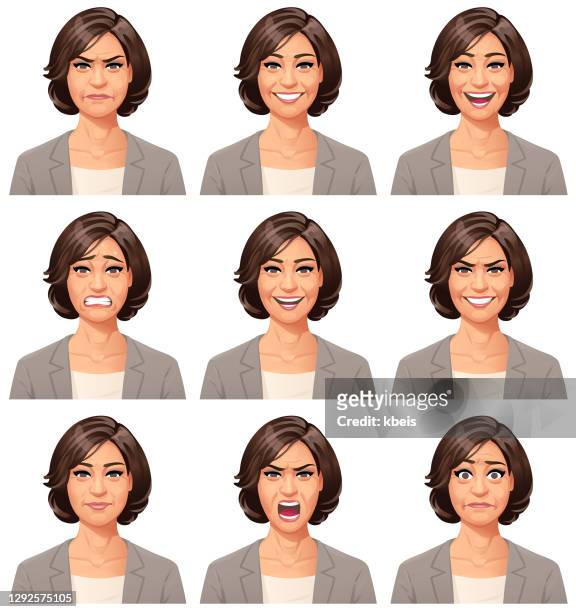 女商人肖像-情感 - 臉部表情 幅插畫檔、美工圖案、卡通及圖標