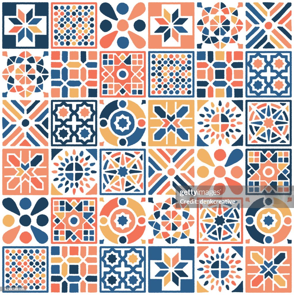 東方摩洛哥瓷磚無縫圖案