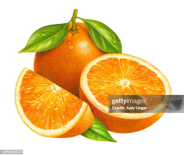 bildbanksillustrationer, clip art samt tecknat material och ikoner med orange grupp saftiga - apelsin