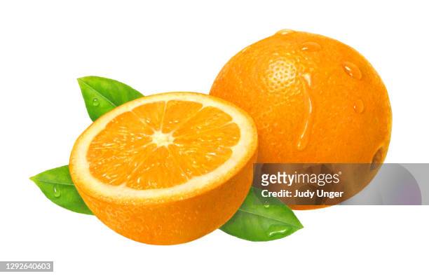 stockillustraties, clipart, cartoons en iconen met oranje navel & half - navel orange