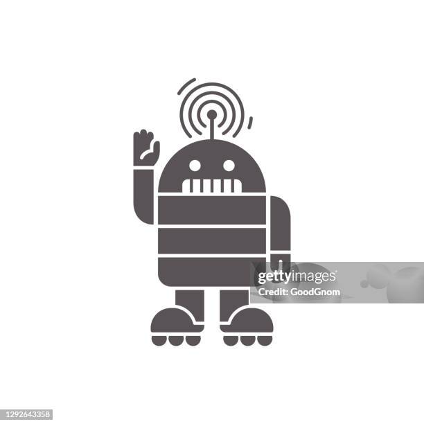 robot greeting flat design - rollerskates stock illustrations