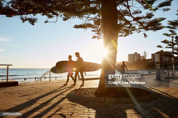 People exercise at Manly beachfront on December 23, 2020 in Sydney, Australia. Sydney's northern beaches is on lockdown, as a cluster of COVID-19...