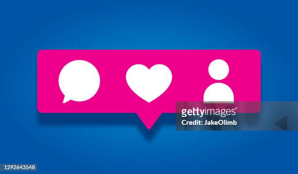 social media icons speech bubble - following stock illustrations
