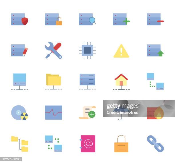 security and communications icon set - document wallet stock illustrations