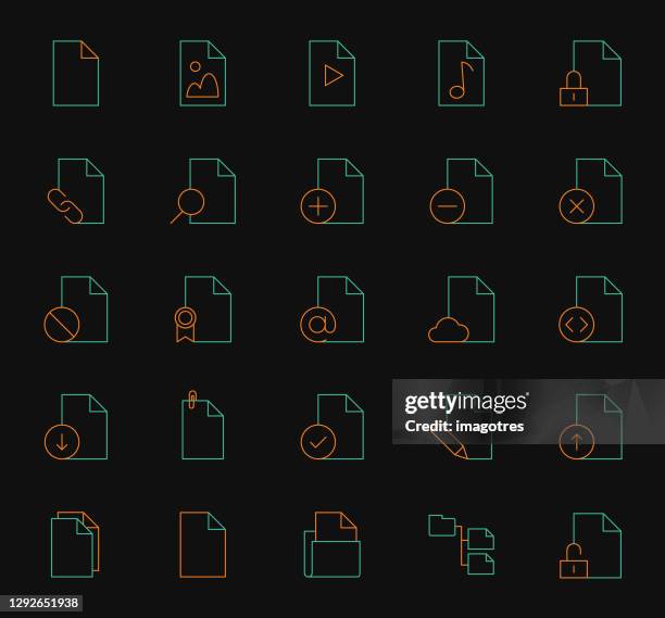 document and files icon set - document wallet stock illustrations