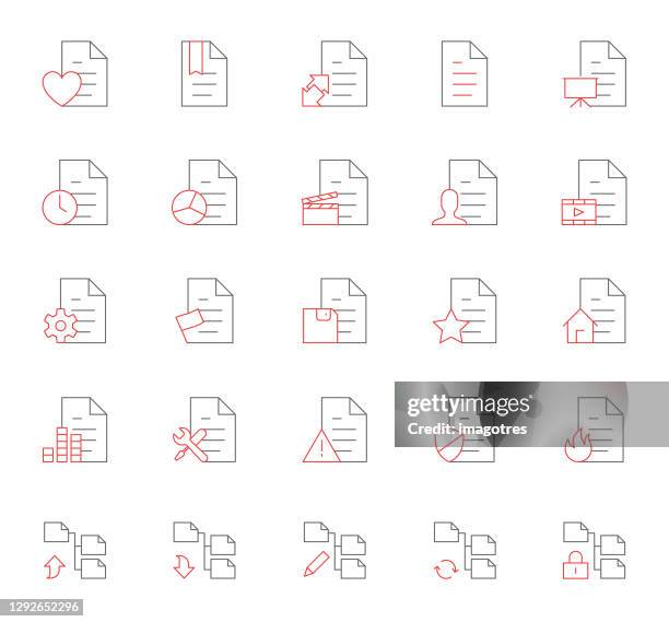 document and files icon set - document wallet stock illustrations