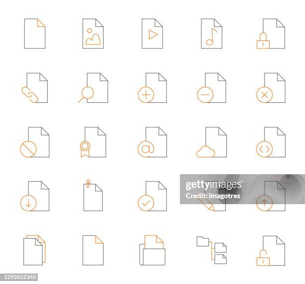 document and files icon set - document wallet stock illustrations