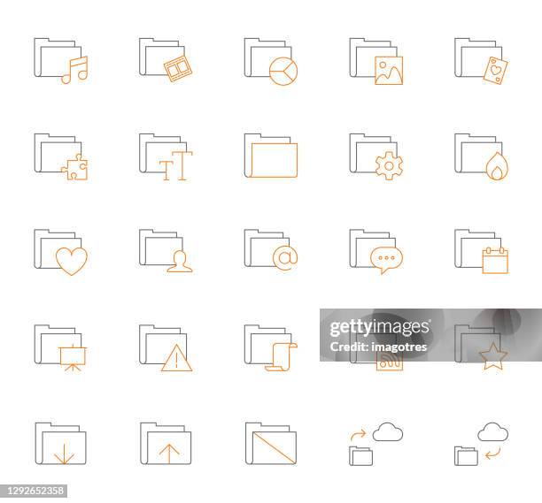 document and files icon set - document wallet stock illustrations