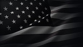 4K United States of America flag waving in the wind with highly detailed fabric texture