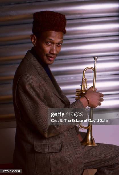 American jazz trumpeter, jazz cornetist, composer, and musician Don Cherry poses for a portrait on February 14, 1987 in New York City, New York. As a...