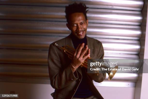 American jazz trumpeter, jazz cornetist, composer, and musician Don Cherry poses for a portrait on February 14, 1987 in New York City, New York. As a...