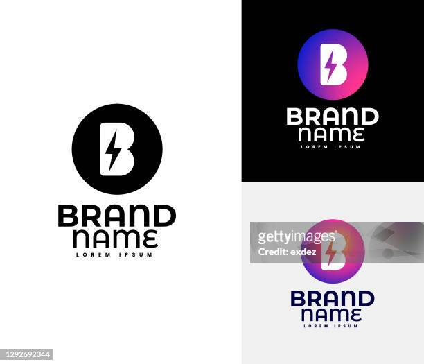 b logo set - letter b monogram stock illustrations