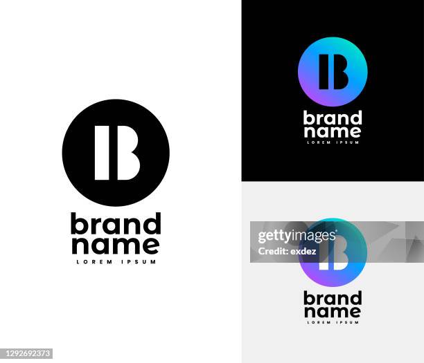 b logo set - letter b monogram stock illustrations