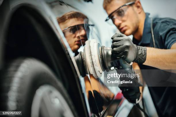 car polishing service. - polishing stock pictures, royalty-free photos & images