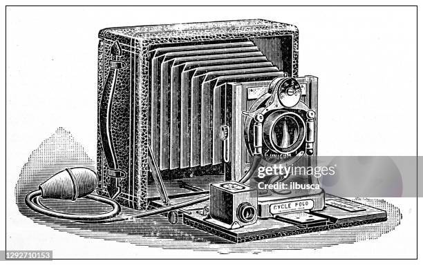 antique illustration: photographic camera - photographer stock illustrations