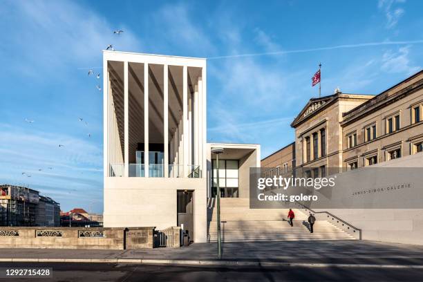 the james simon gallery at museum island in berlin - neues museum stock pictures, royalty-free photos & images
