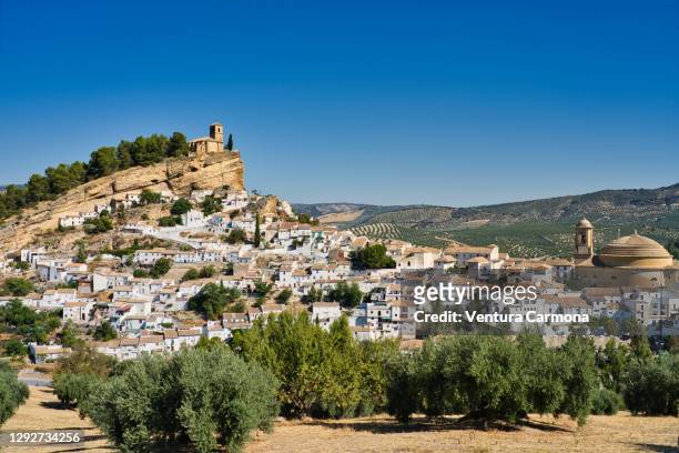 montefrio is a municipality in the province of granada. the ruins of a moorish castle sit near the highest point. the village was declared a national historic-artistic site in 1982. montefrío in september 2020. - loja fotografías e imágenes de stock