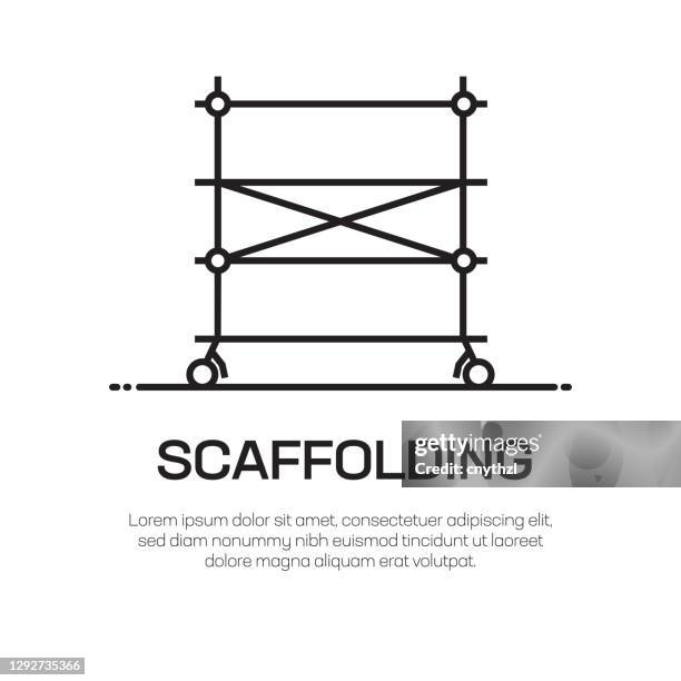 ilustraciones, imágenes clip art, dibujos animados e iconos de stock de icono de línea vectorial de andamios - icono de línea fina simple, elemento de diseño de calidad superior - scaffolding