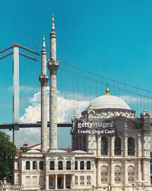 ortakoy mosque in daylight - orgut cayli stock pictures, royalty-free photos & images