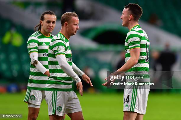 David Turnbull of Celtic celebrates with team mate Leigh Griffiths after scoring their sides first goal during the Ladbrokes Scottish Premiership...