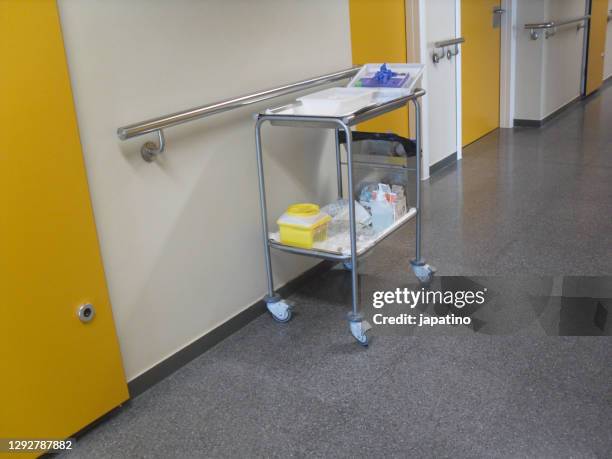 nurse cart in a hospital - hospital cart stock pictures, royalty-free photos & images