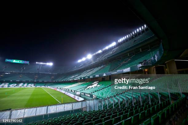 General view inside the stadium prior to the La Liga Santander match between Real Betis and Cadiz CF at Estadio Benito Villamarin on December 23,...