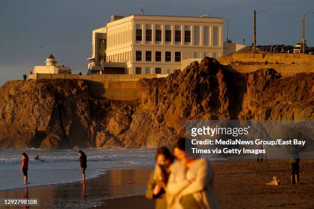 The Cliff House is seen as the sun sets at Ocean Beach in San Francisco, Calif., on Monday, Dec. 21, 2020. It was recently announced that the popular...