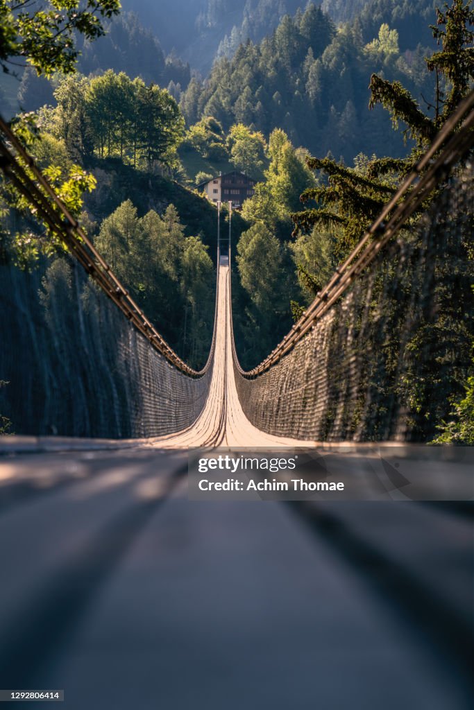 Suspension Bridge, Goms, Switzerland, Europe