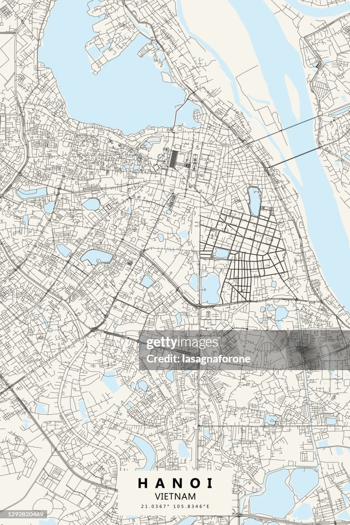HaNoi, Vietnam Vector Map