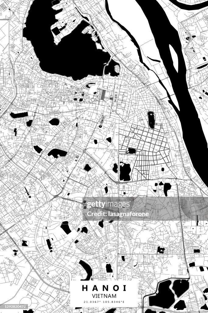 HaNoi, Vietnam Vector Map