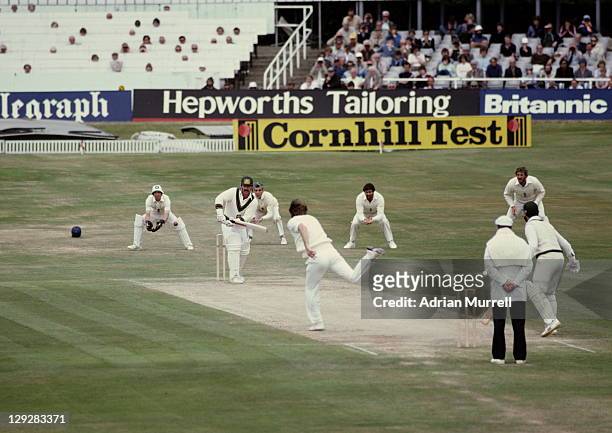 Chris Old of England bowls to Rodney Marsh of Australia during the 2nd innings of the Third Ashes Test between England and Australia on 21st July...